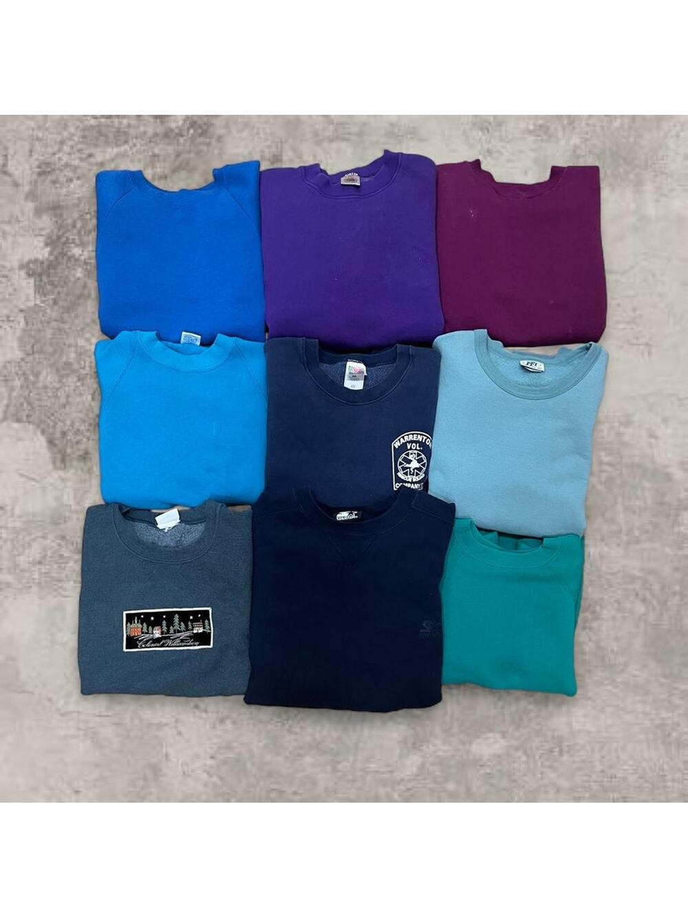 Lot 50 Graphic Blank Crewneck Sweatshirts USA Made Wholesale USA Mixed Jumper